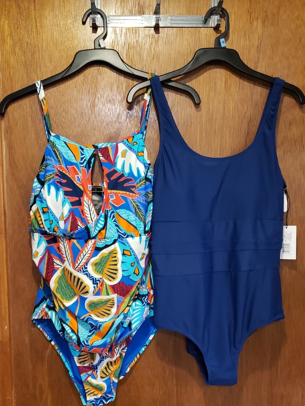 NWT kathy ireland & Bethenny Blue & Multi-Color Patterned Swimsuit Size 16